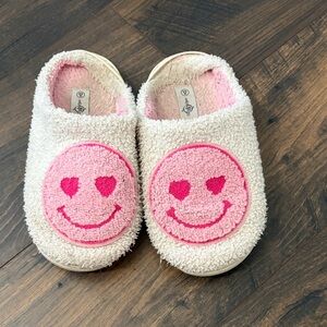 Pink Smiley Face Slippers